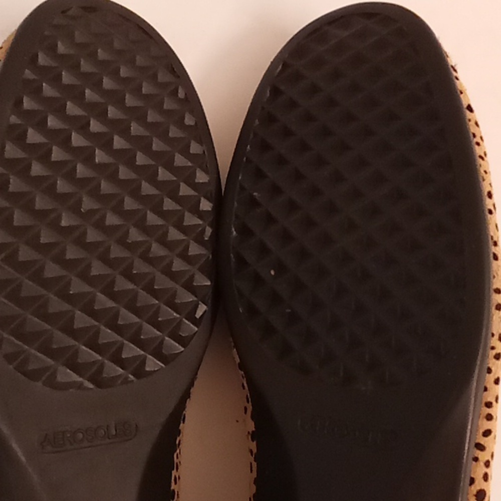 AEROSOLES Balletcore Leopard Cheetah Size 9 1/2 Black-Cream Flat shoes GY1D X - Picture 6 of 9